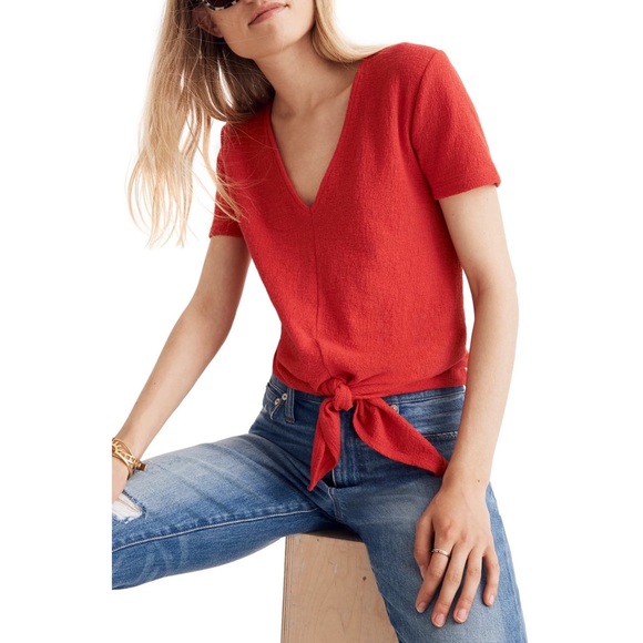 Madewell Tops - SALE Madewell Texture & Thread • Tie Front Top